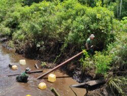 Larutkan Kayu Melalui Sungai,Tidak Menyurutkan Semangat, Satgas TMMD Ke-120 Kodim 1015/Sampit