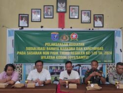 TMMD Reguler ke-120 Kodim 1015/Sampit, Gelar Penyuluhan Bahaya Narkoba dan Kamtibmas