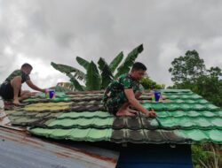 Satgas TMMD ke 120 Kodim 1015/Sampit Mulai Cet Atap RTLH