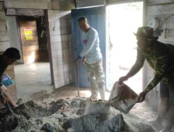 Satgas TMMD Ke 120 Kodim 1015/Sampit Lakukan Pengecoran Lantai Pada Pembangunan RTLH