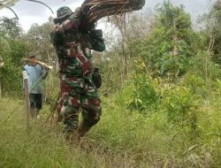 Satgas TMMD ke 120 Membatu Memikul Rotan