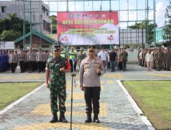 Dandim 1015/Sampit Bersama Kapolres Ikiti Apel  Gelar Pasukan Pam VVIP RI-1