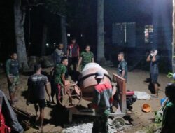 Molen Tetap Bergoyang Hingga Malam Hari, Satgas TMMD ke 123 Kodim 1015/Sampit, Kebut Pengecoran untuk Pemasangan Cakar Ayam