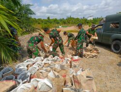Satgas TMMD ke-123 Kodim 1015/Sampit Dengan Penuh Semangat Siapkan Bahan Material.