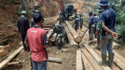 Jembatan Impian Warga Kute Keramil Mulai Terwujud Berkat TMMD ke-126 Kodim 0106/Aceh Tengah
