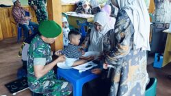 Satgas TMMD Aceh Tengah Bantu Petugas Kesehatan Jalankan Posyandu di Desa Binaan
