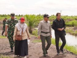 Dukung Program Swasembada Pangan, Komandan Kodim 1015/Sampit Dampingi Tim Pengawas Cetak Sawah Rakyat (CSR) Kementan RI.