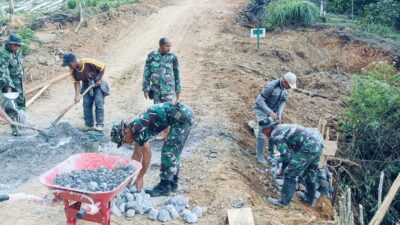 Gotong Royong TNI dan Masyarakat Kute Keramil, Gorong-Gorong Kini Lebih Kokoh