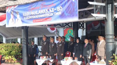 Polres Kotim Hadiri Upacara Peringatan Hari Pahlawan di Pemda Kotim